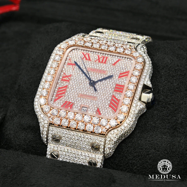 Cartier watch 40mm Cartier Santos 100 XL Red Iced Everose Men