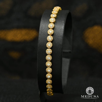 Bracelet à Diamants en Or 14K | Bracelet Homme 5mm Tennis Flower - Diamant Or Jaune