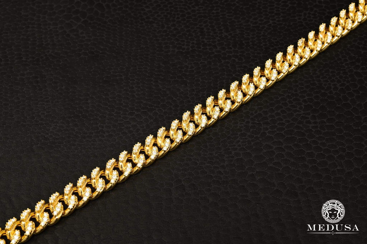 Chaîne en Or 10K | Chaîne 9mm Cuban Link Prong CZ