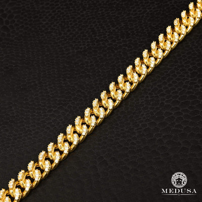 Chaîne en Or 10K | Chaîne 9mm Cuban Link Prong CZ