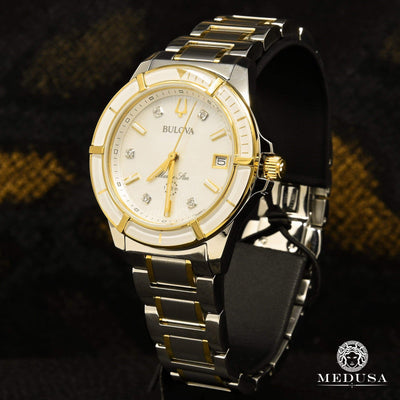 Montre Bulova | Montre Femme Bulova Marine Star - 98P186 Diamant / Or 2 Tons