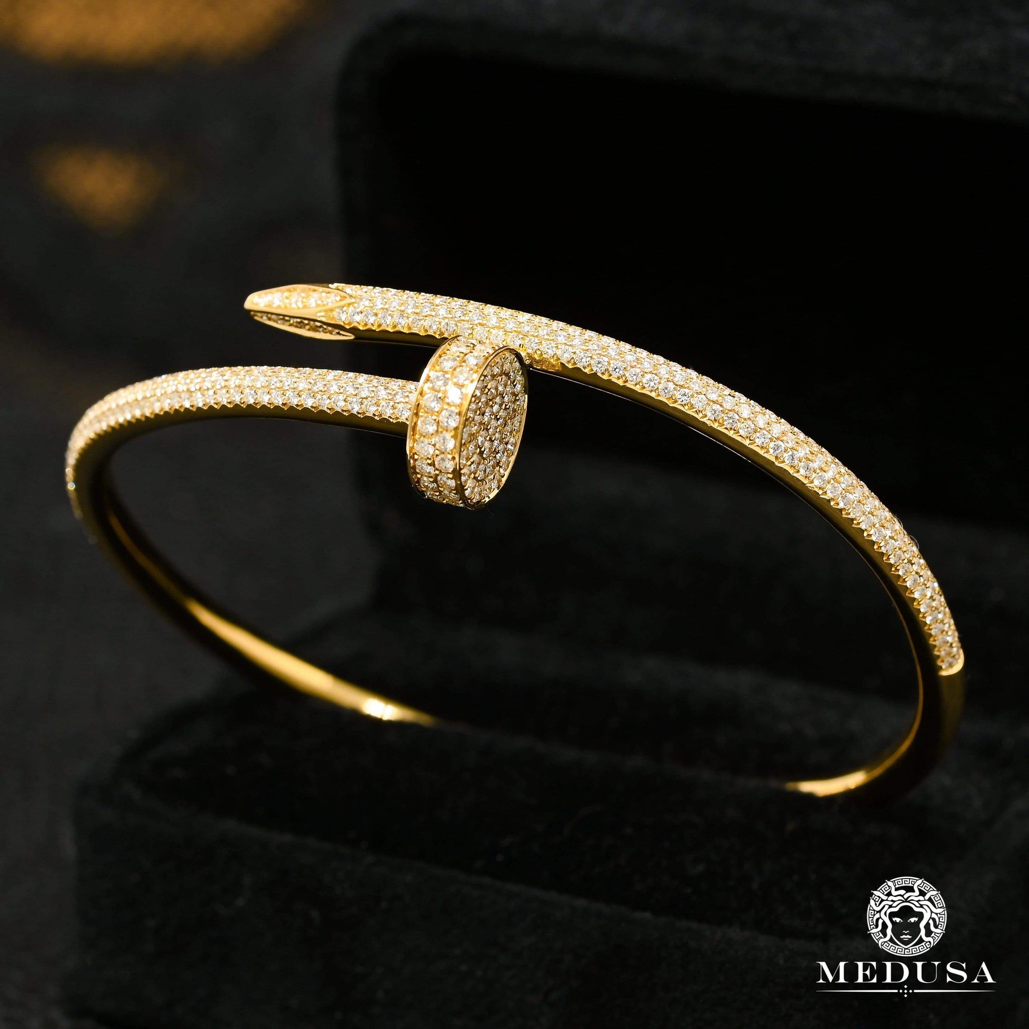 14K Gold Diamond Bracelet | Bangle D1 - Diamond Bracelet Woman | Medusa  jewelry - Medusa Jewelry