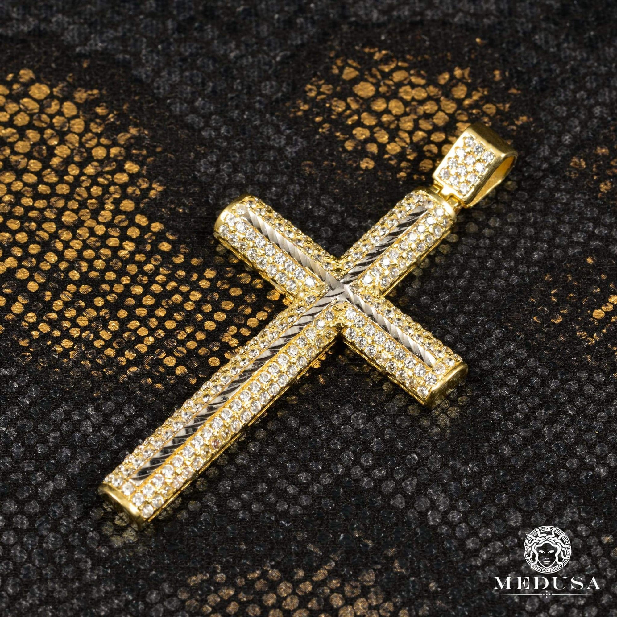 Pendentif en Or 10K | Pendentif Croix Crystal X5