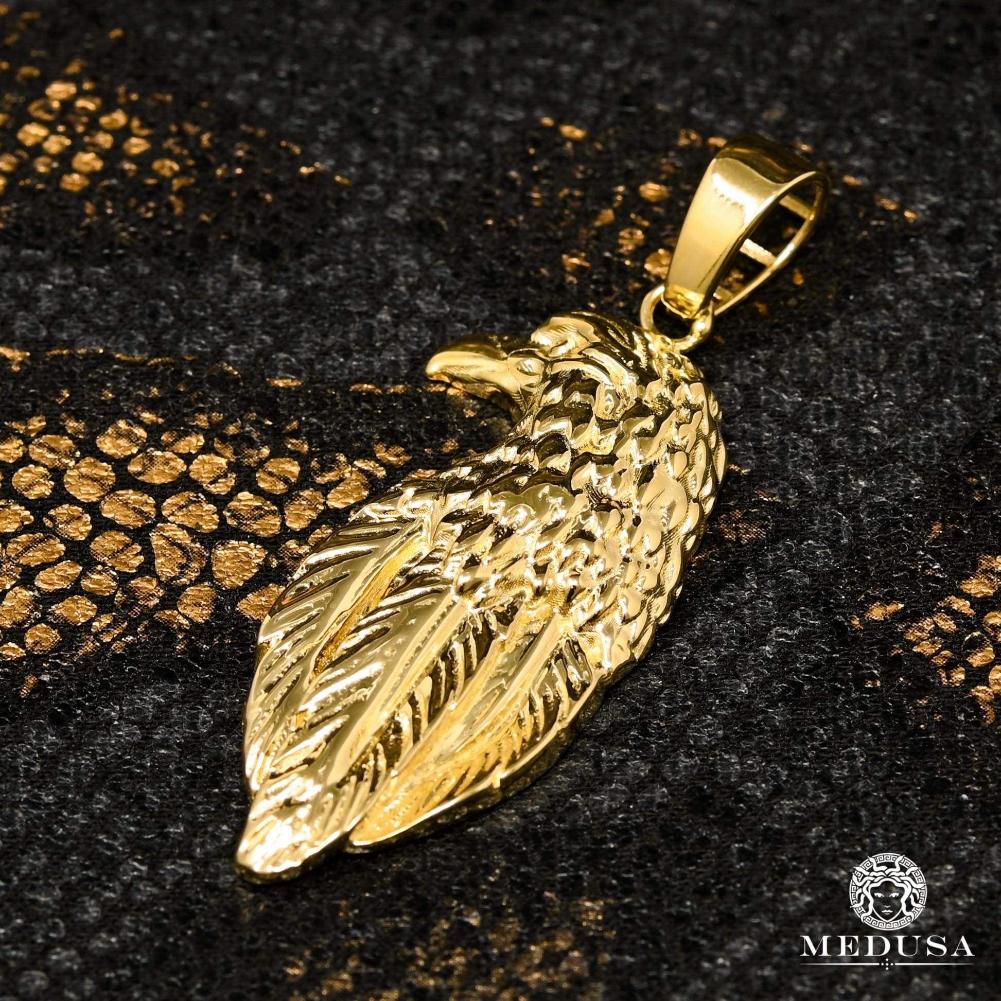 Pendentif en Or 10K | Pendentif Divers Eagle X2 Or Jaune