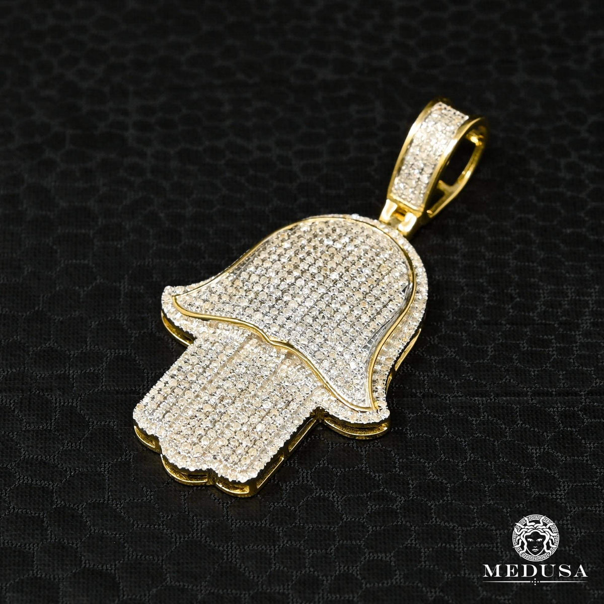 Pendentif à Diamants en Or 10K | Pendentif Divers Khamsa D6 - Diamant Or Jaune