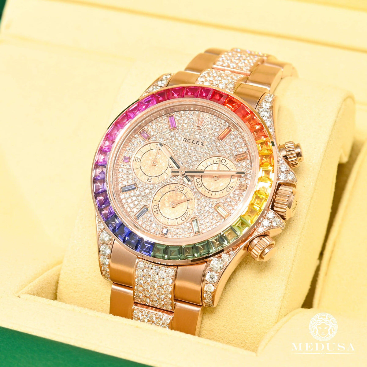 Montre Rolex | Montre Homme Rolex Cosmograph Daytona 40mm - Rainbow Iced Or Rose