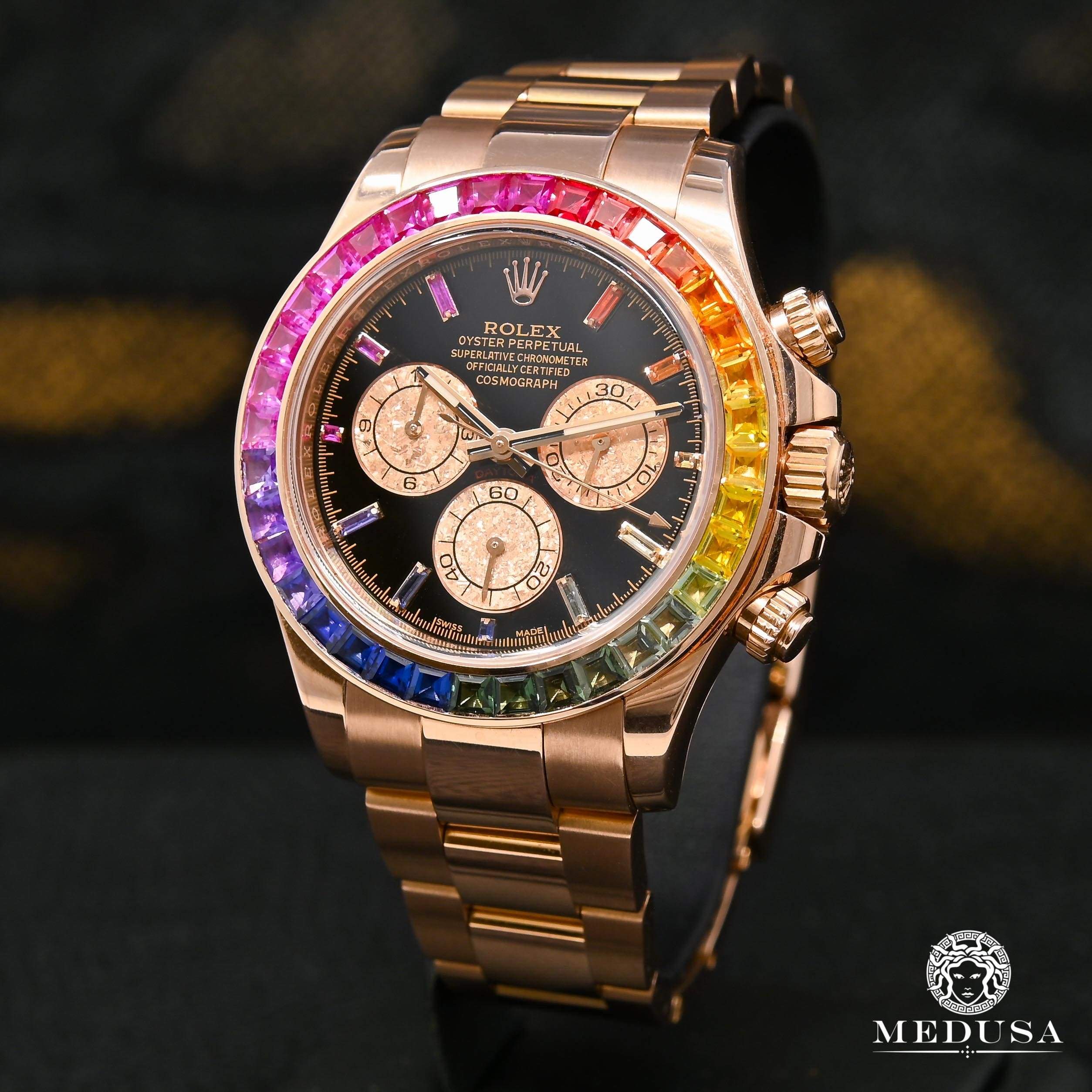 Rolex watch | Rolex Daytona 40mm - Rainbow Mens Watch | Medusa jewelry - Medusa Jewelry