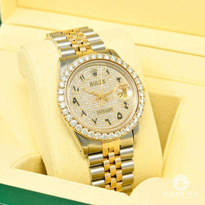 Montre Rolex | Montre Homme Rolex Datejust 36mm - Arabic Iced Or 2 Tons