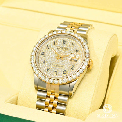 Montre Rolex | Montre Homme Rolex Datejust 36mm - Arabic Iced Or 2 Tons