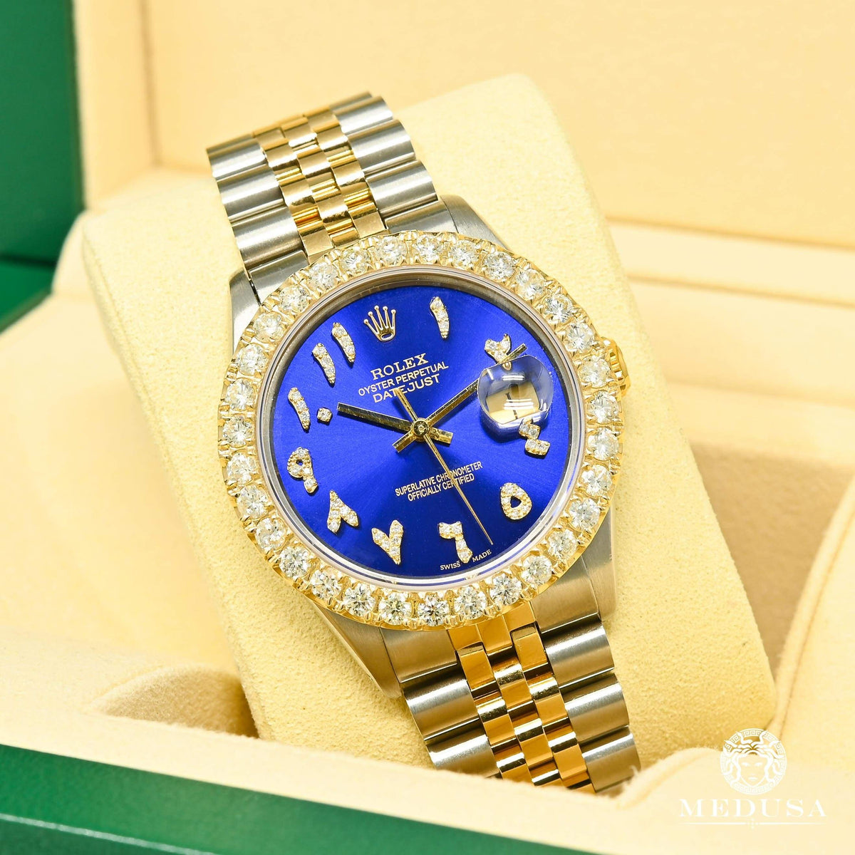 Montre Rolex | Montre Homme Rolex Datejust 36mm - Blue Arabic Or 2 Tons