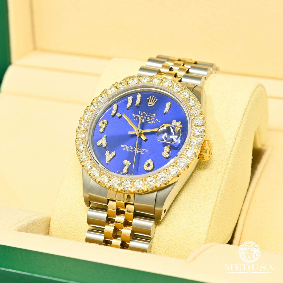 Montre Rolex | Montre Homme Rolex Datejust 36mm - Blue Arabic Or 2 Tons