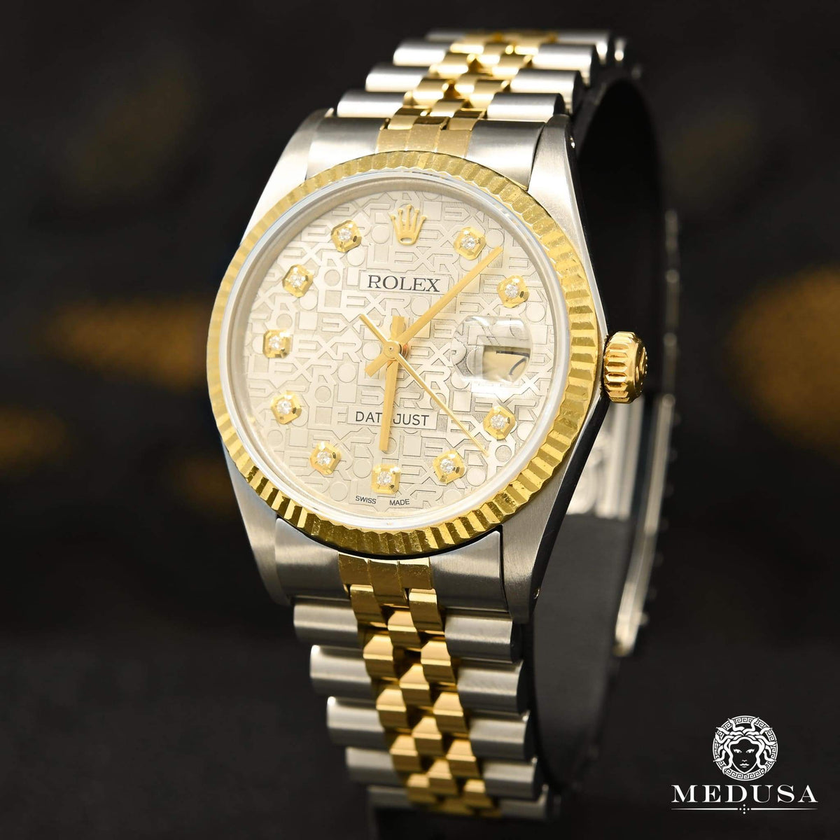 Montre Rolex | Montre Homme Rolex Datejust 36mm - Cadran Argent Jubilee Or 2 Tons