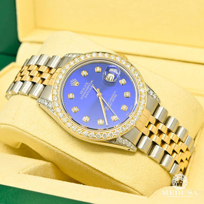 Montre Rolex | Montre Homme Rolex Datejust 36mm - Cadran Bleu Or 2 Tons