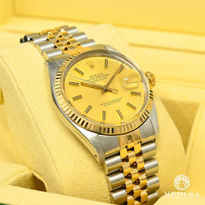 Montre Rolex | Montre Homme Rolex Datejust 36mm - Champagne Stick Or 2 Tons