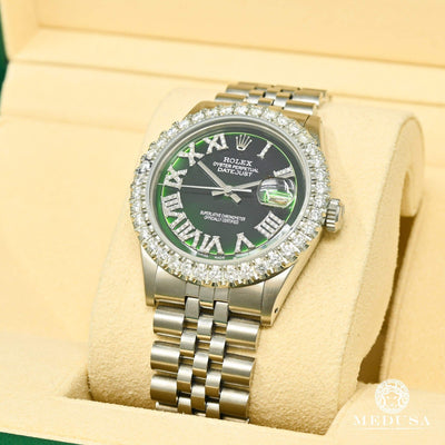 Montre Rolex | Montre Homme Rolex Datejust 36mm - Stainless Green Romain Stainless