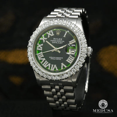 Montre Rolex | Montre Homme Rolex Datejust 36mm - Stainless Green Romain Stainless