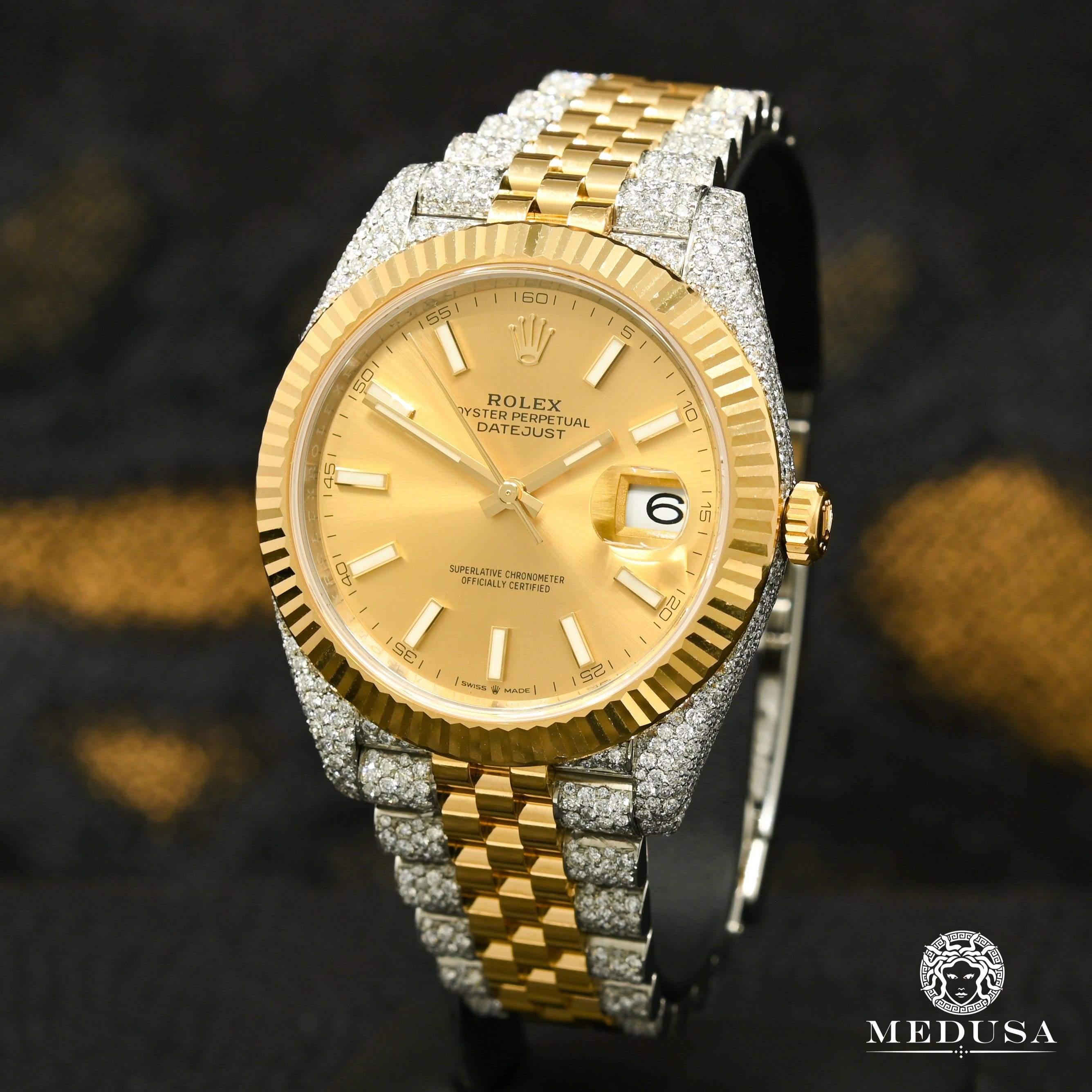 Rolex Datejust 41 Yellow Gold/Steel Champagne Diamond Dial Fluted Beze – NY  WATCH LAB