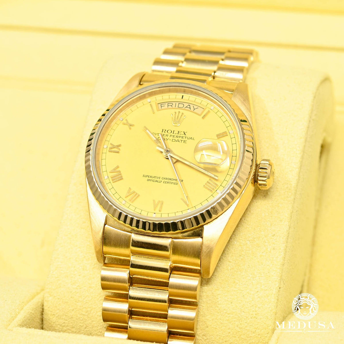 Montre Rolex | Montre Homme Rolex President Day-Date 36mm - Champagne Romain Or Jaune