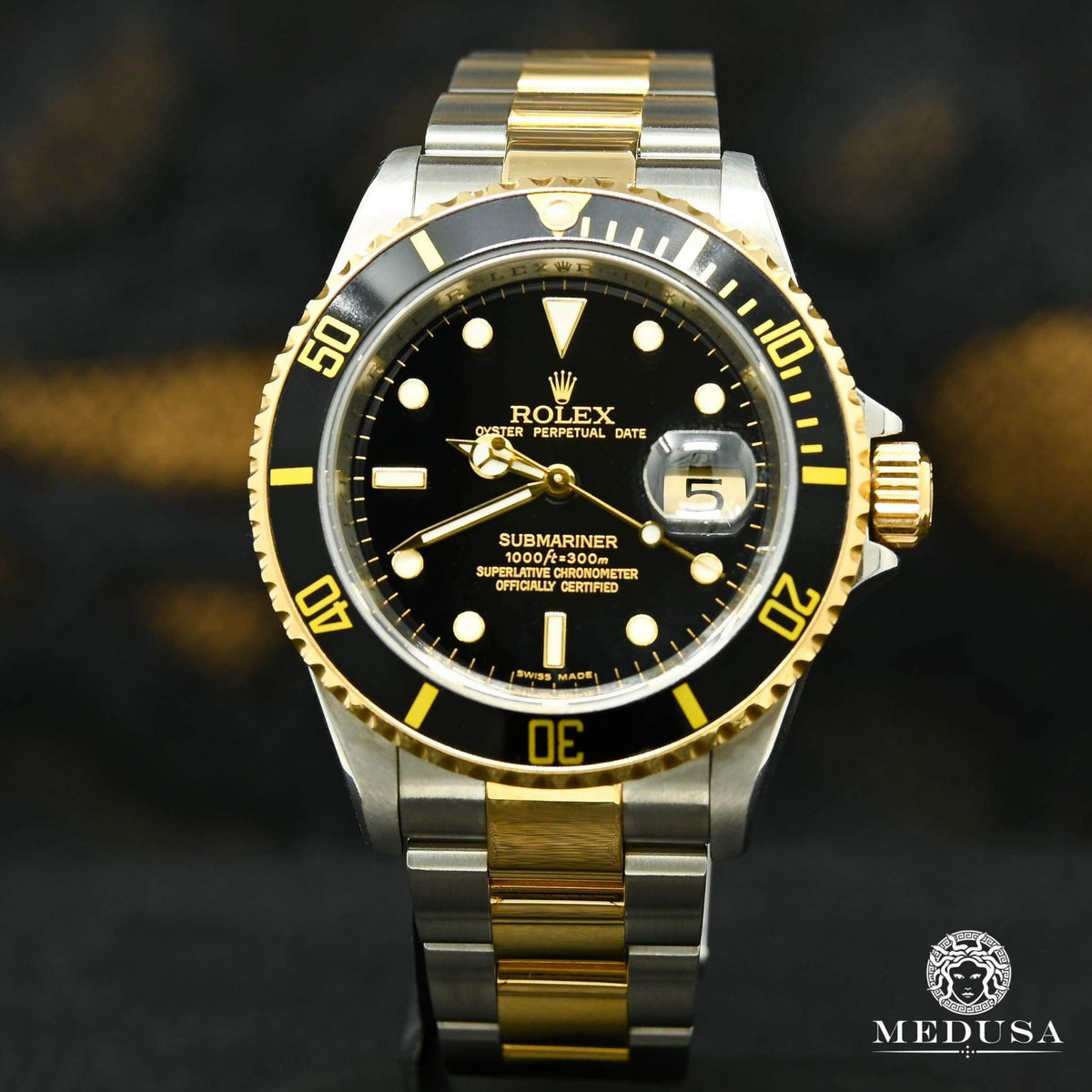 Montre Rolex | Montre Homme Rolex Submariner 40mm - 2 Tons Black Or 2 Tons