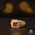 Bague en Or 10K | Bague Homme Stone H3 Rubis / Or Jaune